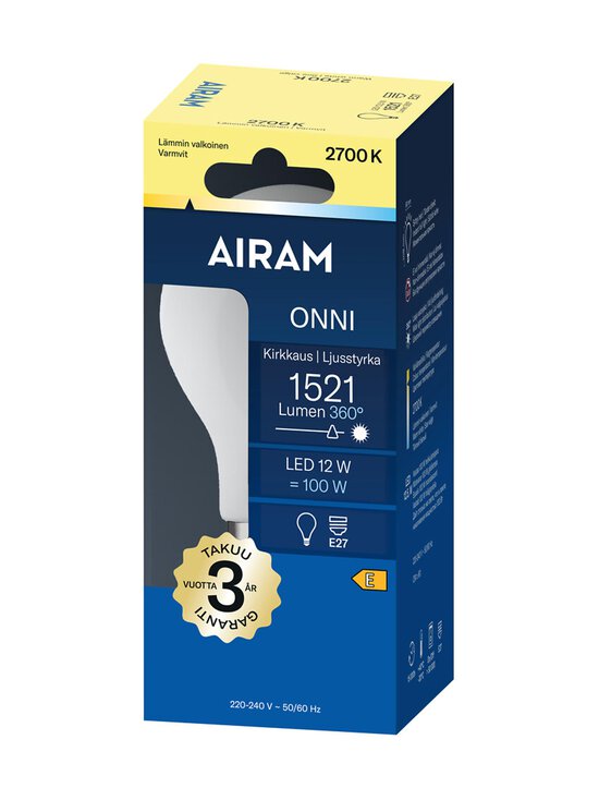 Airam - LED A60 827 1521lm E27 360 Onni -opaalilamppu - TRANSPARENT | Stockmann - photo 2