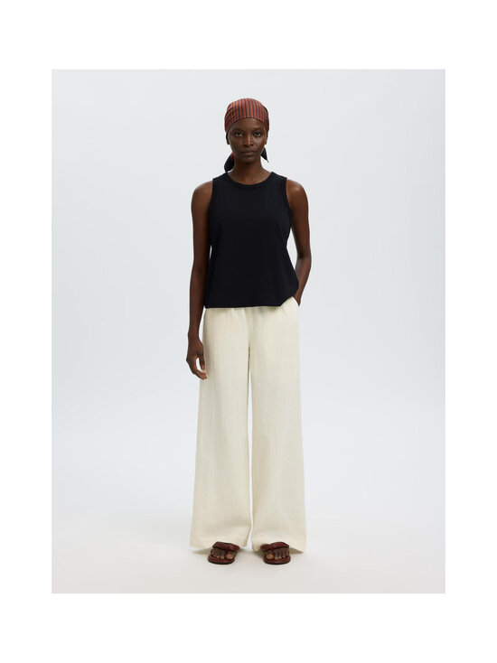 Selected - SlfFinnie Mid Waist Sun -leveälahkeiset housut - EGRET | Stockmann - photo 2