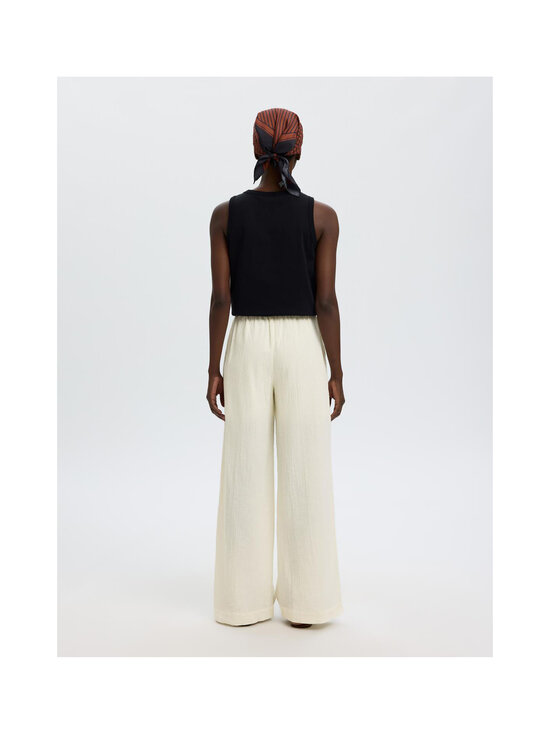 Selected - SlfFinnie Mid Waist Sun -leveälahkeiset housut - EGRET | Stockmann - photo 3