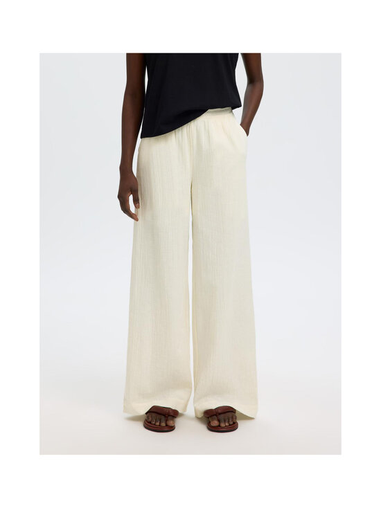 Selected - SlfFinnie Mid Waist Sun -leveälahkeiset housut - EGRET | Stockmann - photo 4