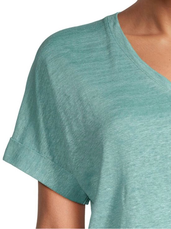 NOOM - Anette V-neck lina T-krekls - DK.MINT - photo 4 NOOM - Anette V-neck lina T-krekls - DK.MINT | Stockmann - photo 4