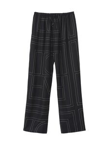 TOTEME - Monogram Silk PJ -silkkihousut - BLACK MONOGRAM 925 | Stockmann