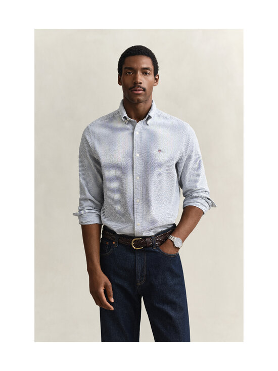 GANT - Triibuline triiksärk Regular Seersucker - 442 VINTAGE BLUE | Stockmann - photo 2