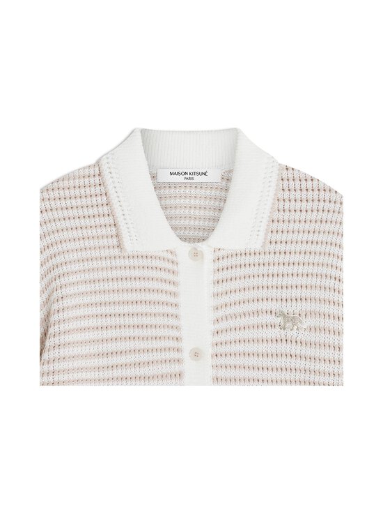 Maison Kitsuné - Lace Knit Striped -neuletakki - 0509 ECRU/PELICAN | Stockmann - photo 3