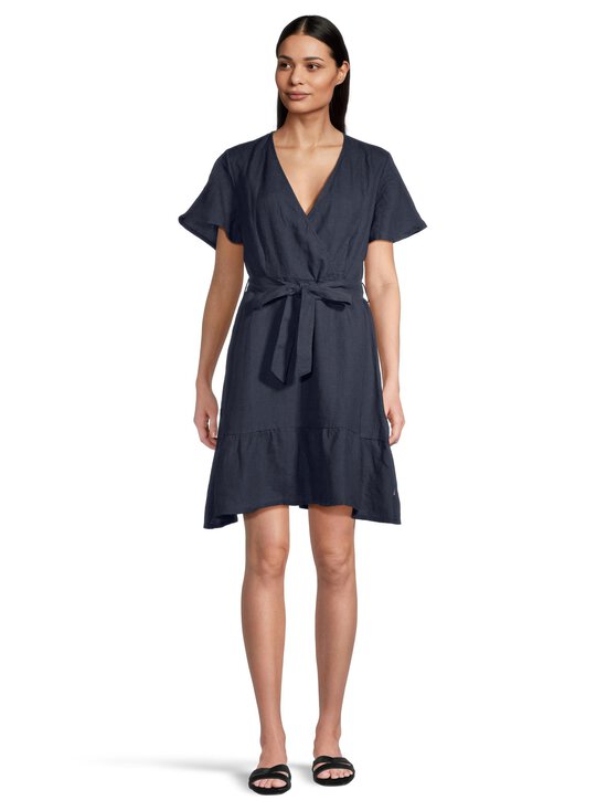 Lexington - Belted V-Neck -pellavamekko - 001 NAVY | Stockmann - photo 2