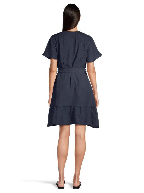 Lexington - Belted V-Neck -pellavamekko - 001 NAVY | Stockmann - photo 3