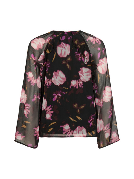 Vila - ViVida Falia -sifonkipusero - BLACK AOP:PINK GREEN FLOWERS | Stockmann - photo 2