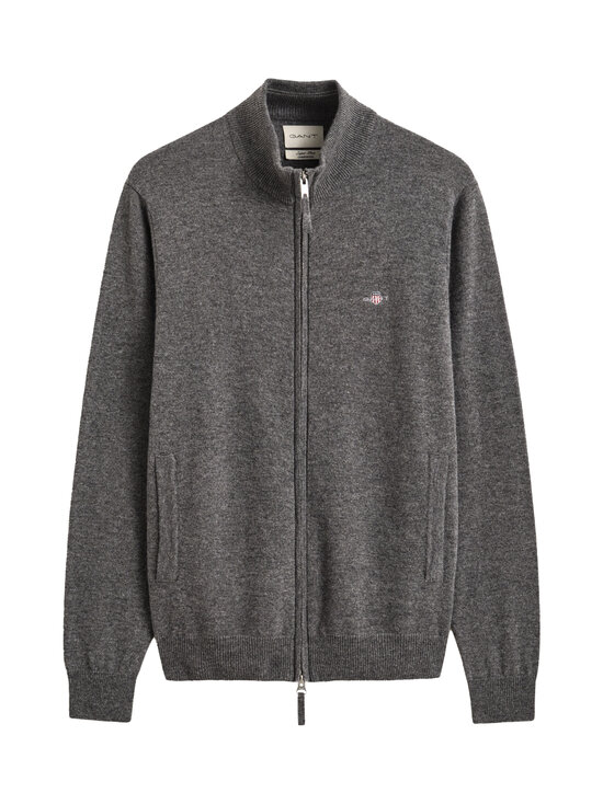 GANT - Superfine Lambswool Zip -neuletakki - 90 CHARCOAL MELANGE | Stockmann - photo 1