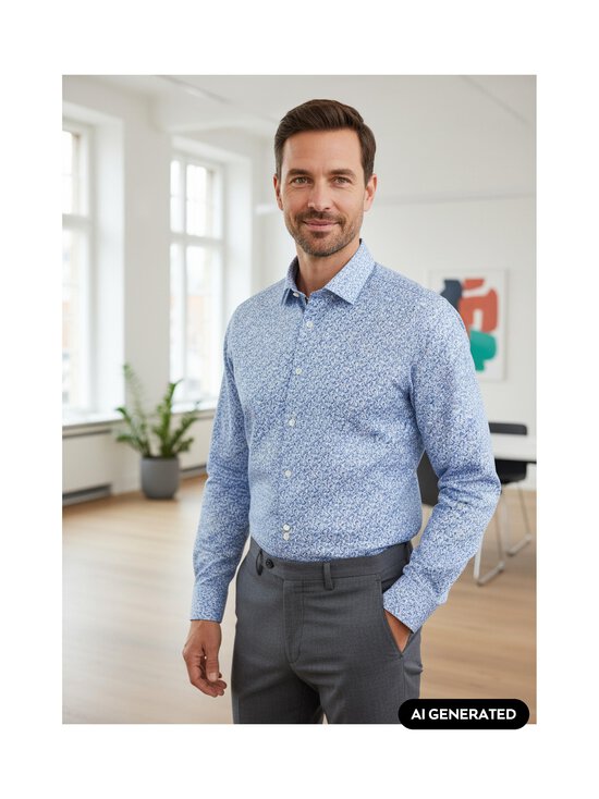 Olymp - Modern fit -printtikuvioitu kauluspaita - 11 BLEU | Stockmann - photo 3