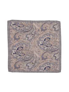 Stockholm Kravatt - Double Medallion Paisley -silkkitaskuliina - 4 GREY | Stockmann