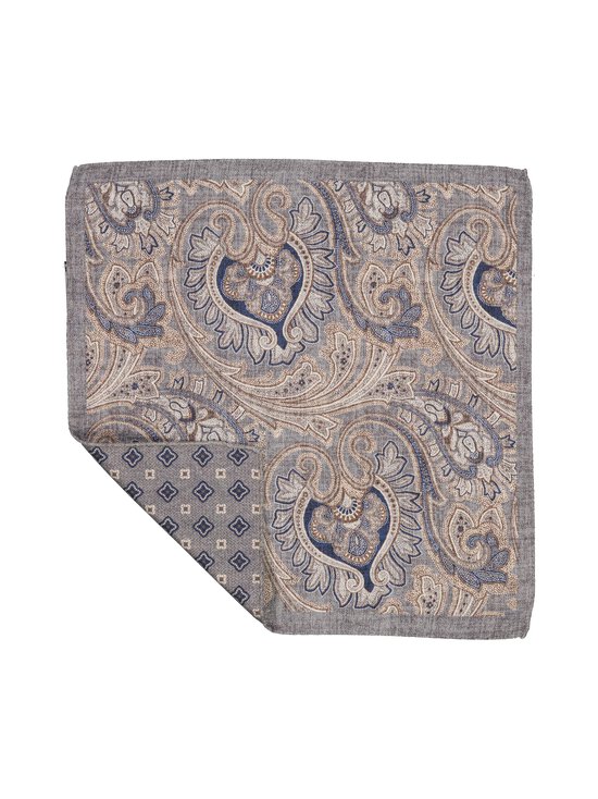 Stockholm Kravatt - Double Medallion Paisley -silkkitaskuliina - 4 GREY | Stockmann - photo 2