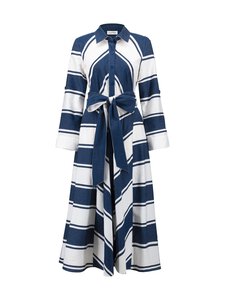 Joseph Ribkoff - Kleit Cotton Stripe Print - 299 NAVY/WHITE | Stockmann