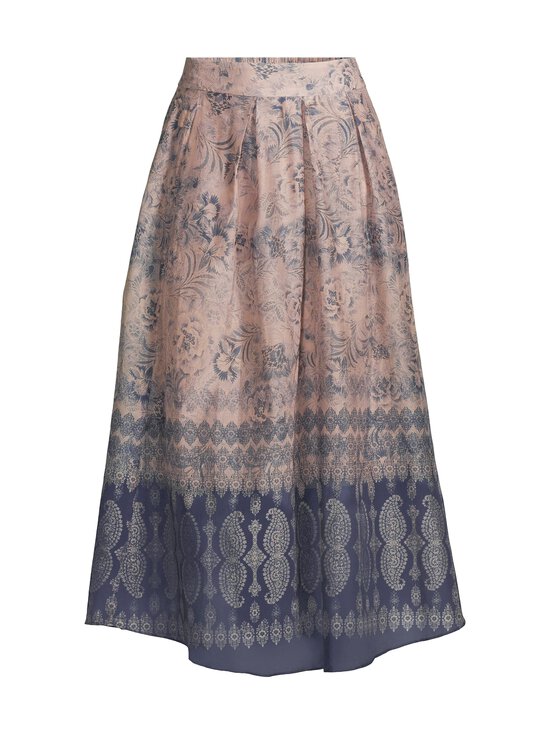 GUSTAV - Mabell Midi+ - laskostettu hame - 84797 NAVY W. ROSE BEIGE PRINT | Stockmann - photo 1