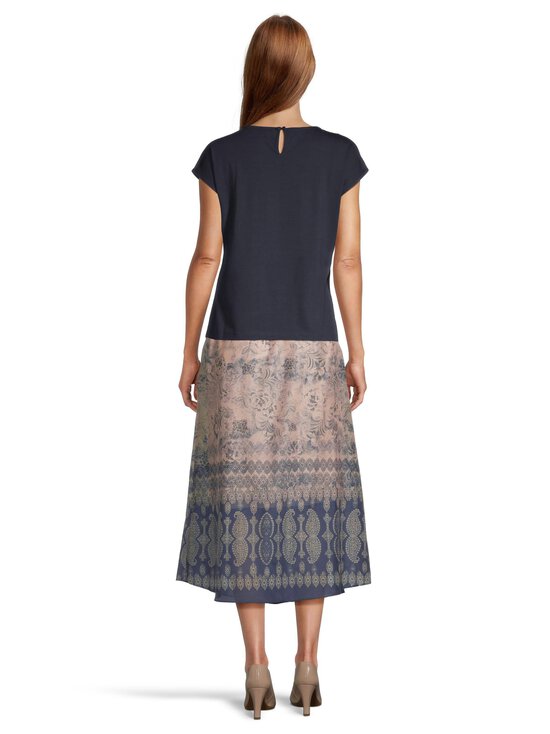 GUSTAV - Mabell Midi+ - laskostettu hame - 84797 NAVY W. ROSE BEIGE PRINT | Stockmann - photo 4