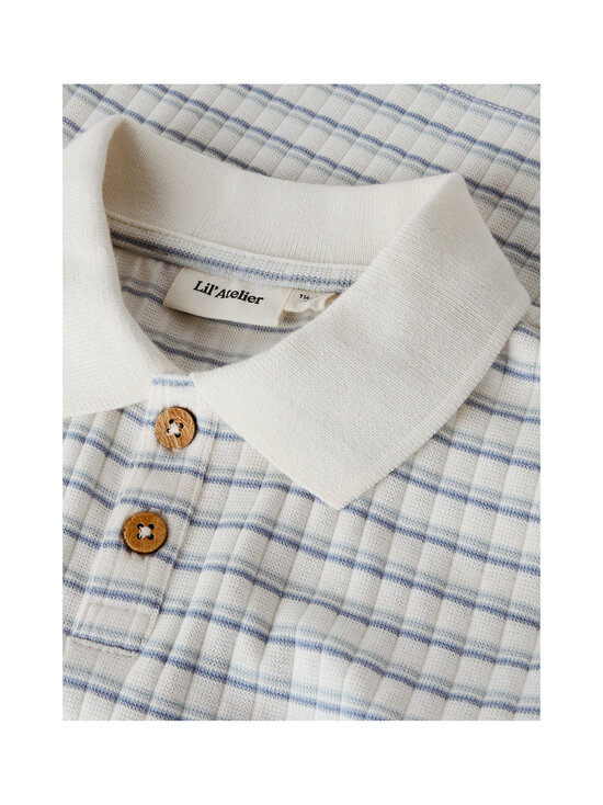 Lil' Atelier - Polosärk NmmHaldur Loose - COCONUT MILK STRIPES:DUSTY BLUE | Stockmann - photo 3