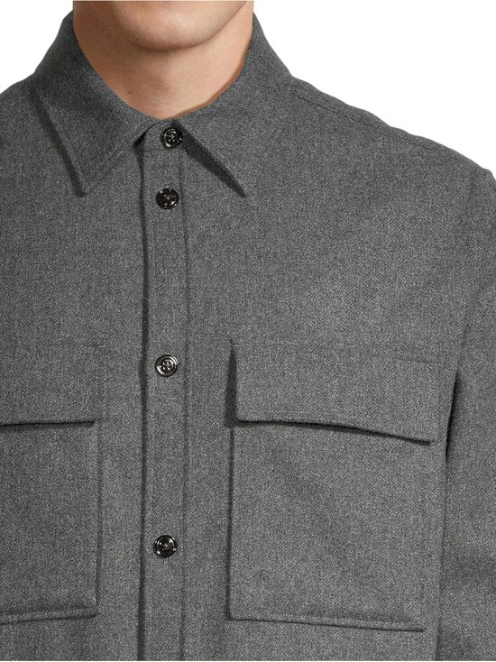 J.Lindeberg - Pealissärk Flat Wool Overshirt - U242 DARK GREY MELANGE | Stockmann - photo 4