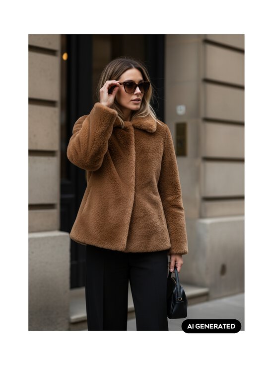 Ril's - Cretone mākslīgās kažokādas mētelis - 100 SAND | Stockmann - photo 4