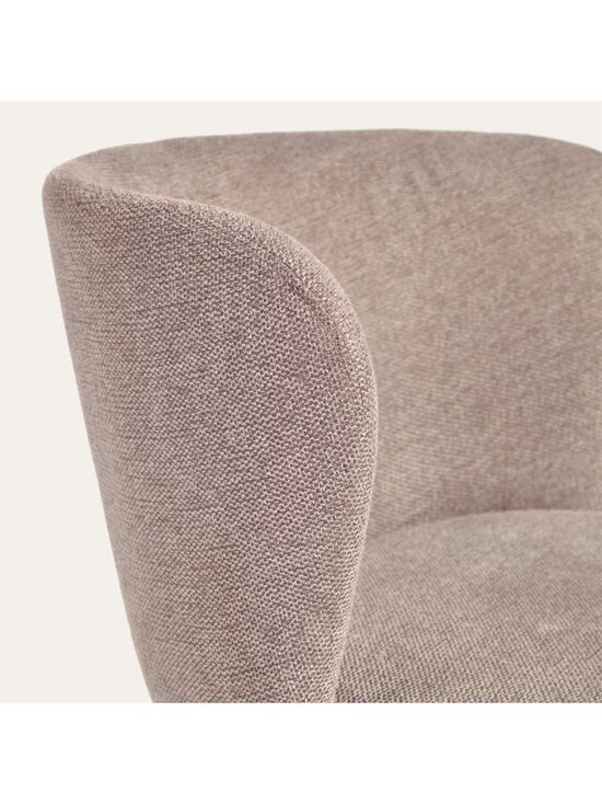 Kave Home - Ciselia-baarijakkara vaaleanruskea chenille-kangas / musta metalli K 75 cm - BEIGE | Stockmann - photo 3