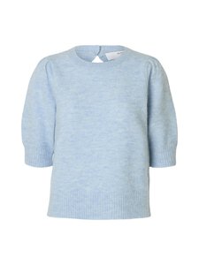 Selected - SlfLulu Open Back -neulepusero - CASHMERE BLUE DETAIL:MELANGE | Stockmann