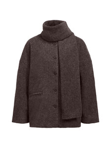 Object - ObjMaise Scarf -takki - SEAL BROWN DETAIL:MELANGE | Stockmann