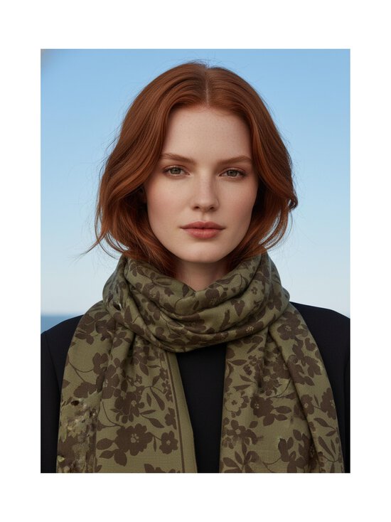 Marc O'Polo - Jakardikuvioitu huivi - 3058 DARK GREEN_MULTI_01 | Stockmann - photo 4