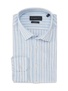 Bugatti - Casual-pellavakauluspaita - 320 LIGHT BLUE | Stockmann
