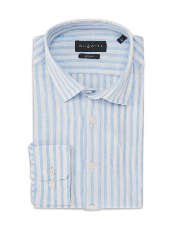 Bugatti - Casual-pellavakauluspaita - 320 LIGHT BLUE | Stockmann - photo 1