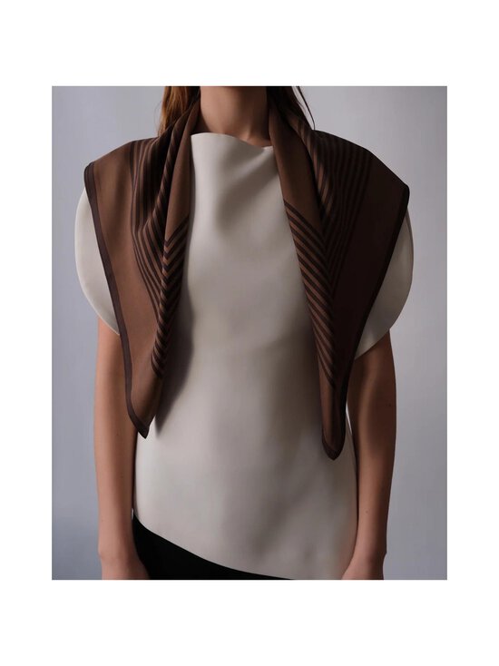 lescarf - Striped-silkkihuivi - BROWN | Stockmann - photo 2