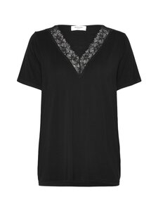 Rosemunde - RWBiarritz V-neck Lace t-paita - 010 BLACK | Stockmann