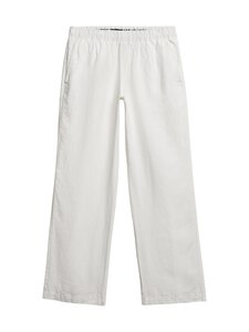 Superdry - Linen Drawstring -housut - 04C WHITE | Stockmann
