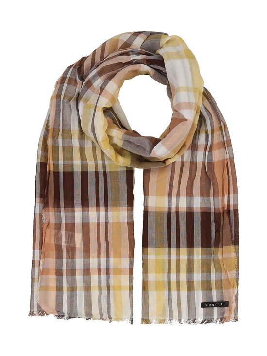Bugatti - Checked-puuvillahuivi 45 x 185 cm - 870 CHOCOLATE | Stockmann - photo 1