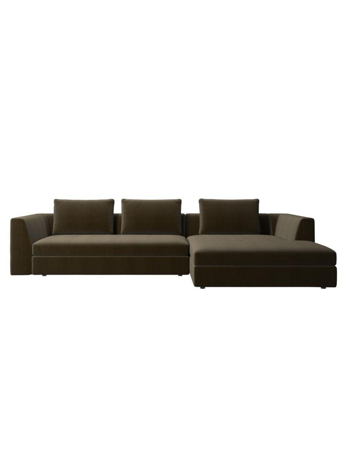 Bergamo-sohva velvet-kangas 3132 ruskea l 294 cm
