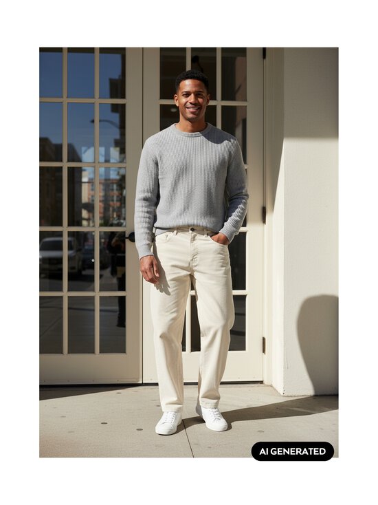 SAND Copenhagen - Velvetpüksid Burton Straight Classic fit - 001 PURE WHITE | Stockmann - photo 2