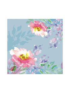Duni - Flowy Florals -servietti, 33x33 cm, 3-ker - LT. BLUE/MULTICOLOR | Stockmann