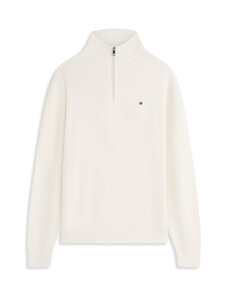 Tommy Hilfiger - Seasonal Structure Zip Mock -neule - Z00 IVORY PETAL | Stockmann