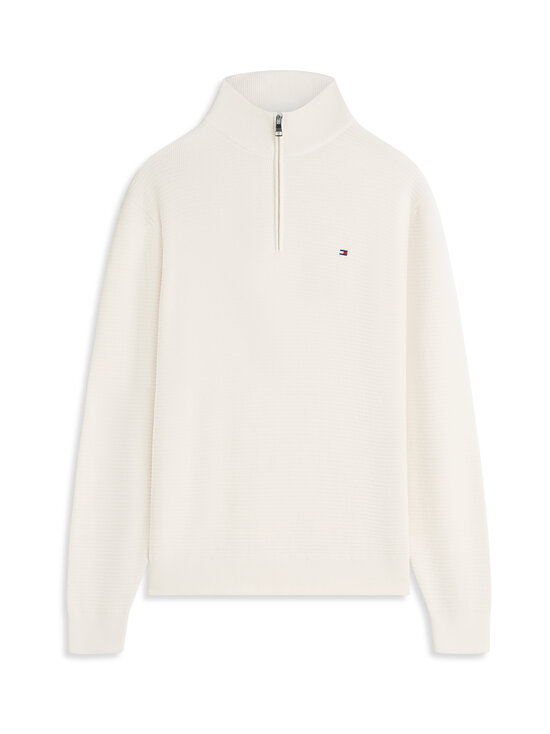 Tommy Hilfiger - Seasonal Structure Zip Mock -neule - Z00 IVORY PETAL | Stockmann - photo 1