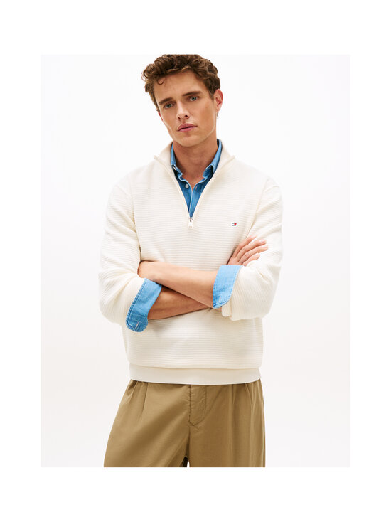 Tommy Hilfiger - Seasonal Structure Zip Mock -neule - Z00 IVORY PETAL | Stockmann - photo 5