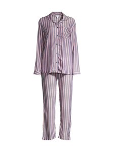 Damella - Woven Viscose Stripe -pyjama - 324 BLUE/PINK | Stockmann