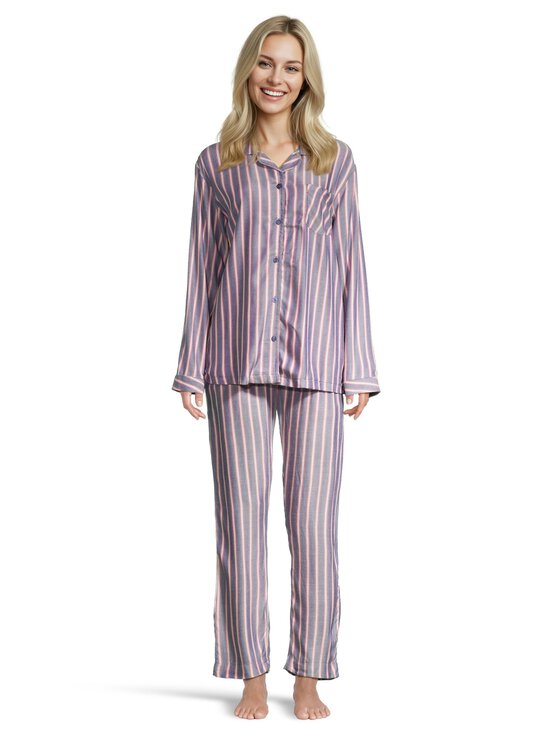 Damella - Woven Viscose Stripe -pyjama - 324 BLUE/PINK | Stockmann - photo 4