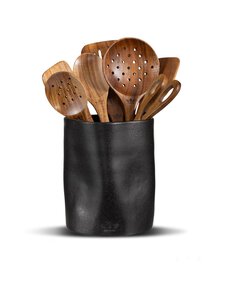 DUTCHDELUXES - Dented Crock -teline keittiövälineteline, Ø14,5 cm - BM BLACK MATT | Stockmann