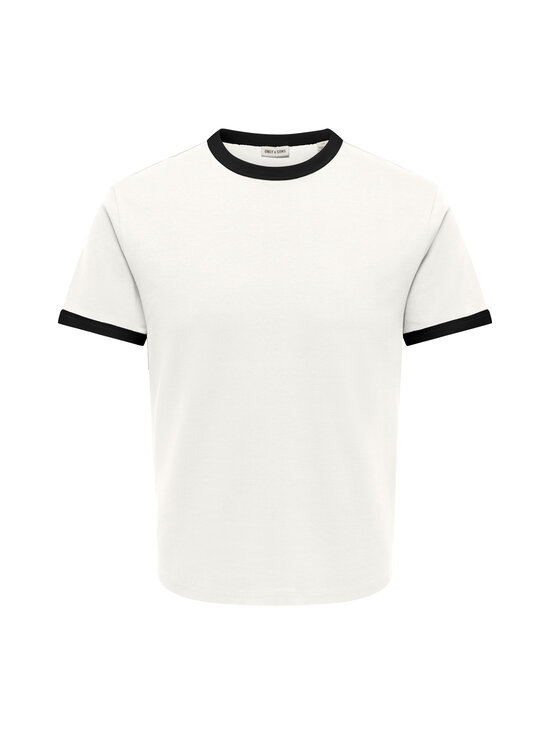 Only & Sons - T-särk OnsWillo Regular - CLOUD DANCER DETAIL:BLACK | Stockmann - photo 1