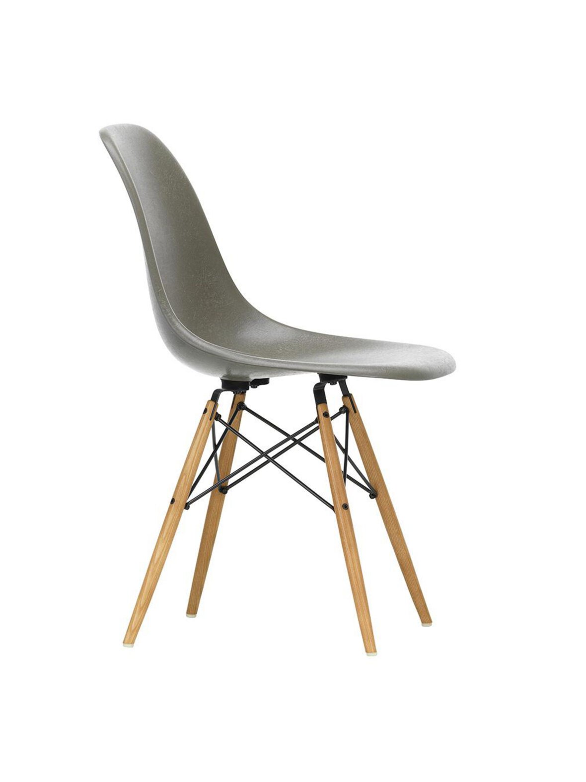 Eames dsw fiberglass -tuoli raw umber/hunajasaarni