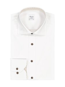 Stenströms - Slimline Contrast krekls ar apkakli, pagarinātas piedurknes - 000 WHITE | Stockmann