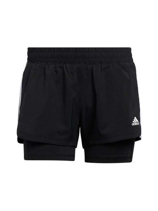 BLACK/WHITE adidas Performance Pacer 3-Stripes 2 in 1 -shortsit, XS, Shortsit