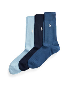 Polo Ralph Lauren - Egyptian zeķes 3-pāri - 3PK BLUE ASSORTED | Stockmann