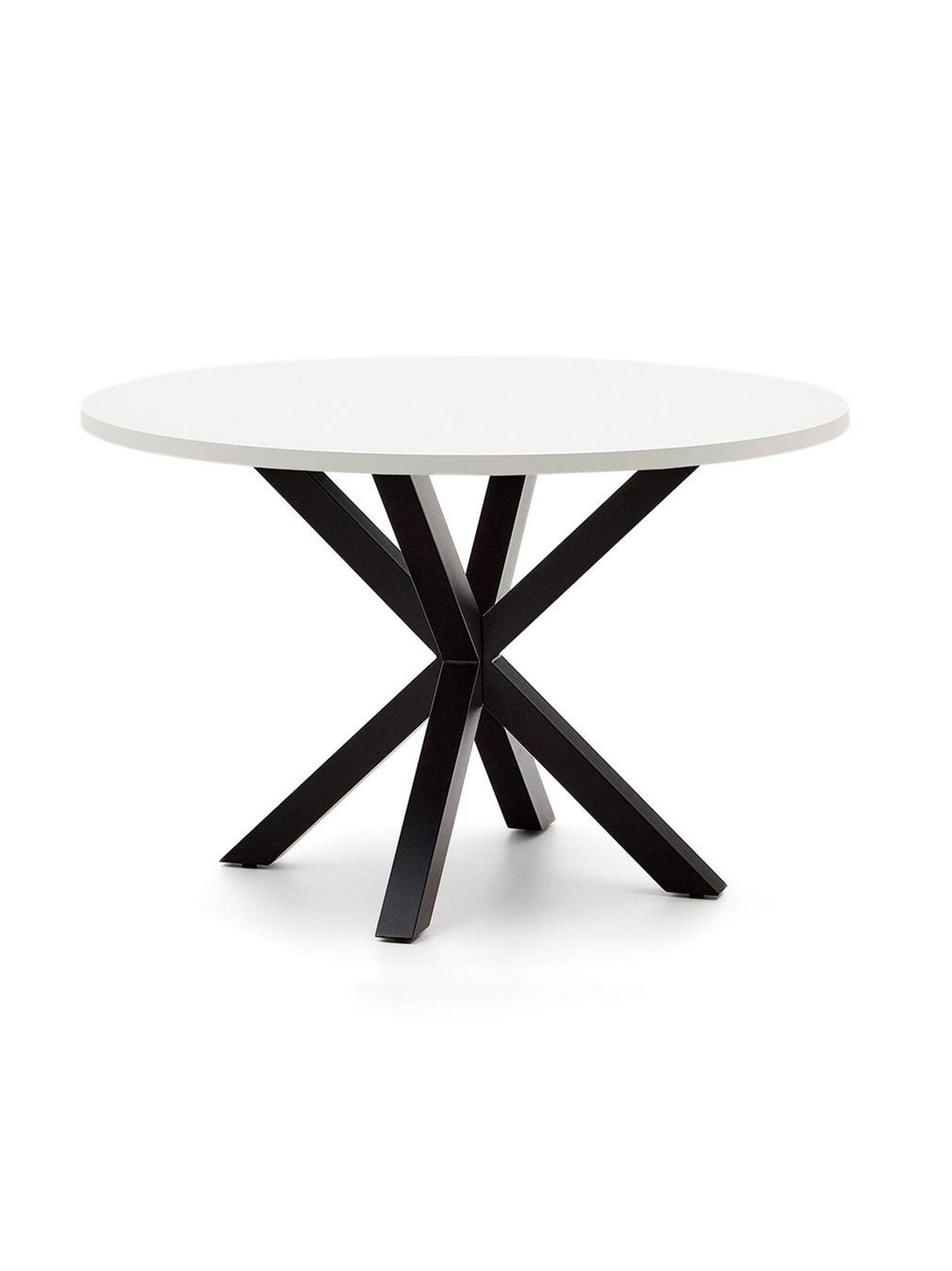 Argo-ruokapöytä valkoinen melamiini / musta ⌀ 120 cm