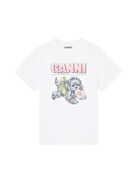 Ganni - Neon Puppy t-paita - 151 BRIGHT WHITE | Stockmann - photo 1