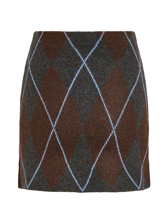 Vila - ViArgyle Knit -hame - DARK GREY MELANGE CHECKS:COFFE BEAN/BLUE SHADOW | Stockmann - photo 2