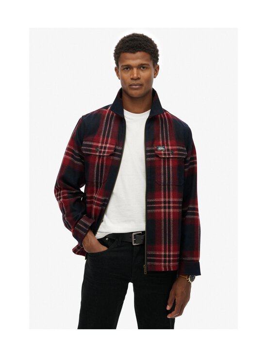 Superdry - Särkjakk Wool Miller Zip Overshirt - H8S MICHIGAN CHECK NAVY | Stockmann - photo 3