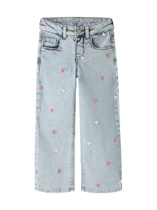 Name It - Teksapüksid NmfRose Embroidery, laialõikelised - LIGHT BLUE BLEACHED DENIM | Stockmann - photo 1